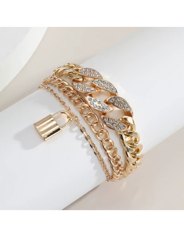 Jewels Galaxy Gold Plated Stone Studded Lock inspi...