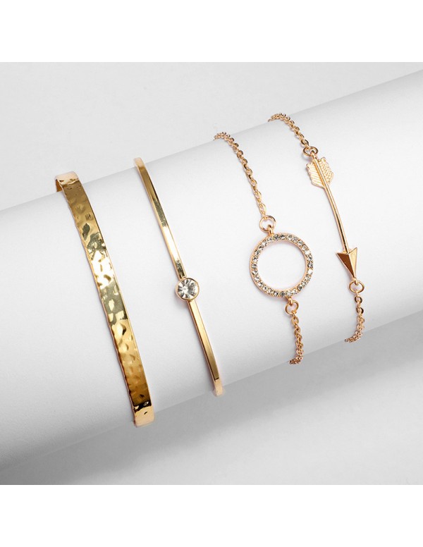 Jewels Galaxy Gold Plated Contemporary Set of 4 Bracelet Set For Women and Girls