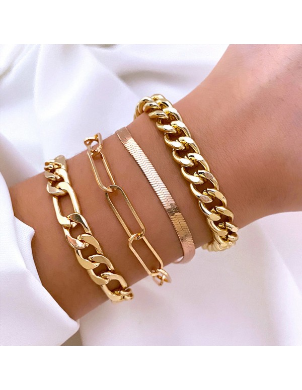 Jewels Galaxy Gold Plated Gold-Toned Set of 4 Cont...