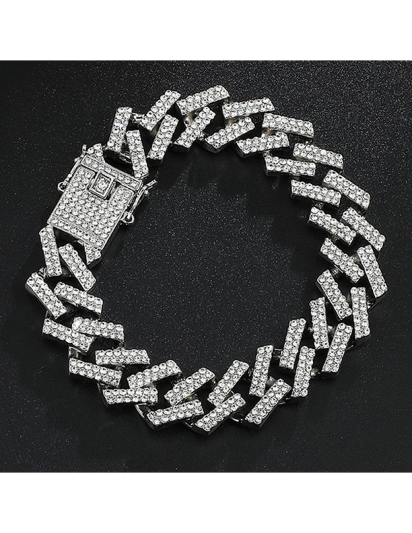 Jewels Galaxy Miami Link Silver Plated Stainless Steel Cuban Bracelet