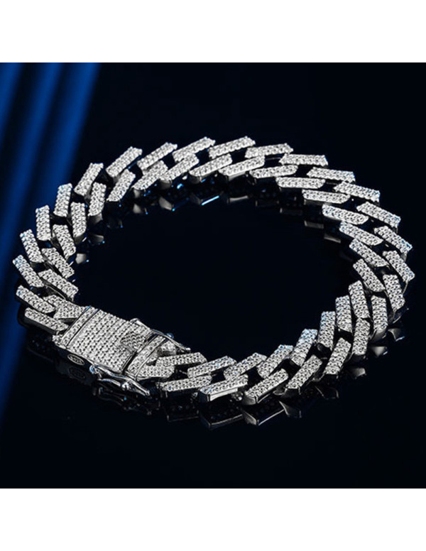 Jewels Galaxy Miami Link Silver Plated Stainless Steel Cuban Bracelet