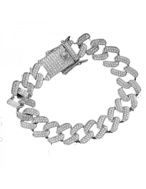 Jewels Galaxy Miami Link Silver Plated Stainless Steel Cuban Bracelet