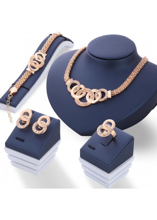 Jewels Galaxy Gold-Toned Gold Plated Contemporary Jewellery Set 49512