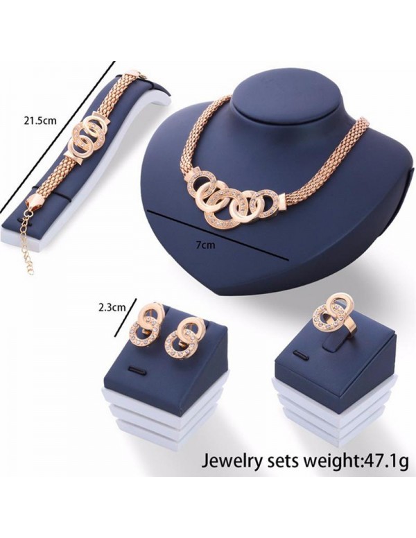 Jewels Galaxy Gold-Toned Gold Plated Contemporary Jewellery Set 49512