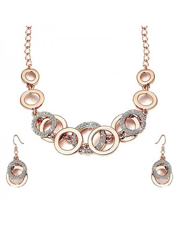 Jewels Galaxy AD Studded Rose Gold Plated Pendant ...