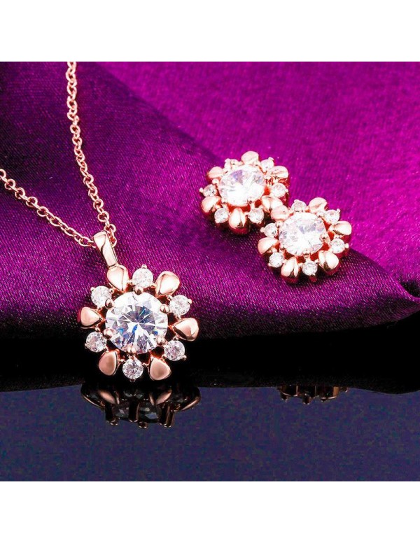 Jewels Galaxy Women's Fashion Crystal Floral Rose ...