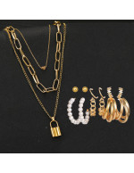 Jewels Galaxy Gold Plated Layered Neckla...