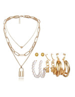 Jewels Galaxy Gold Plated Layered Neckla...