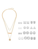 Jewels Galaxy Gold Plated Layered Neckla...