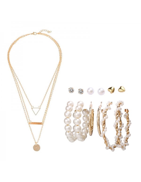 Jewels Galaxy Gold Plated Layered Necklace and Gol...