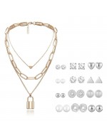 Jewels Galaxy Gold Plated Layered Neckla...