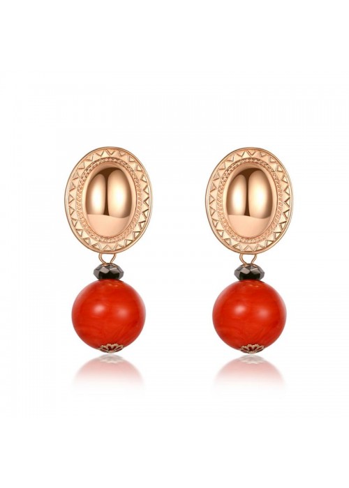 Jewels Galaxy Gold Plated Orange Drop Earrings 45000
