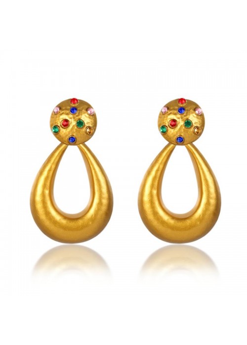 Jewels Galaxy Gold Toned-Gold Plated Drop Earrings 45020