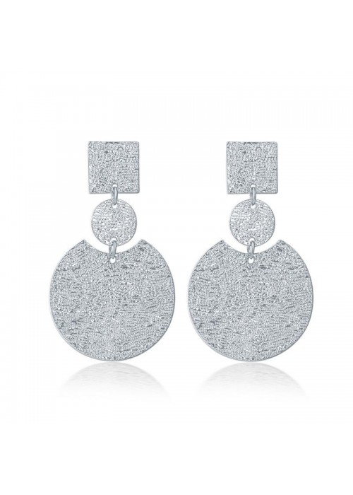 Jewels Galaxy Silver Toned-Silver Plated Drop Earrings 45023