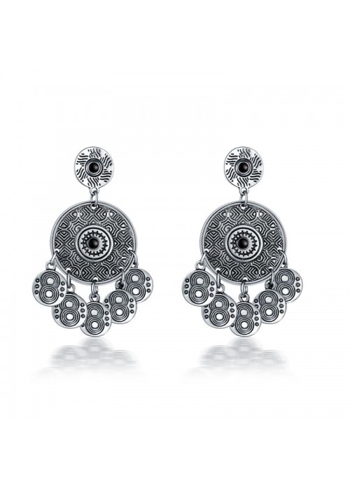 Jewels Galaxy Silver Toned-Silver Plated Drop Earrings 45025