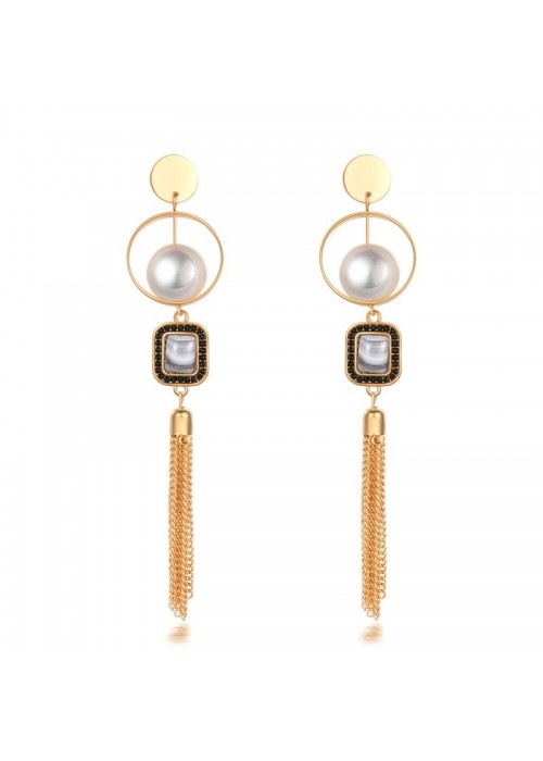 Jewels Galaxy Gold Toned-Gold Plated Drop Earrings 45030