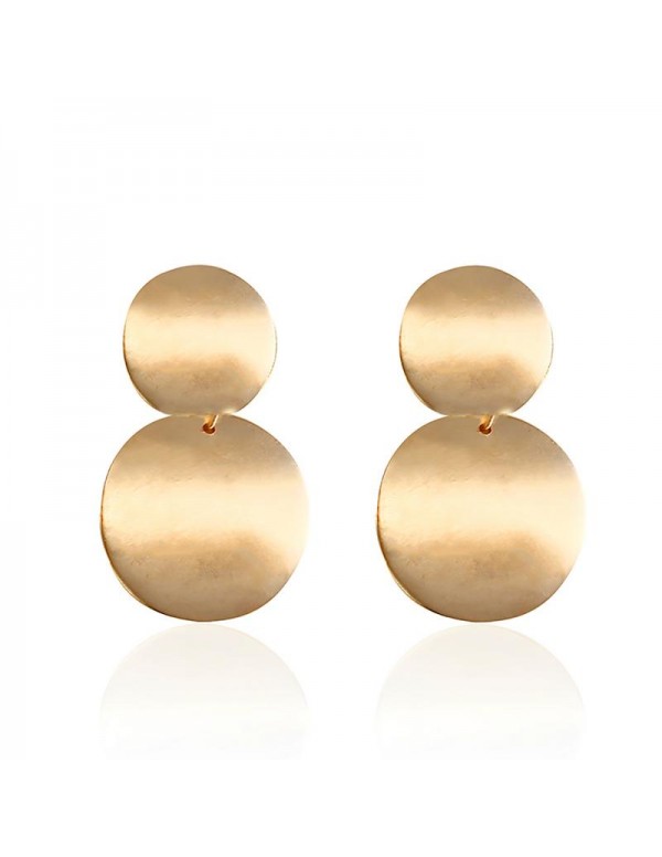 Jewels Galaxy Elegant Circular Unique Metal Brilliant Drop Earrings For Women/Girls 45059
