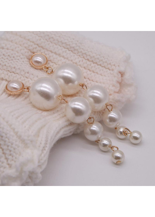 Jewels Galaxy Scintillating Chunky Statement Pearl Drop Earrings For Women/Girls 45061