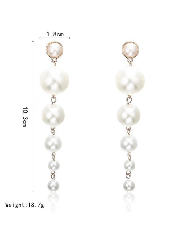 Jewels Galaxy Scintillating Chunky Statement Pearl Drop Earrings For Women/Girls 45061