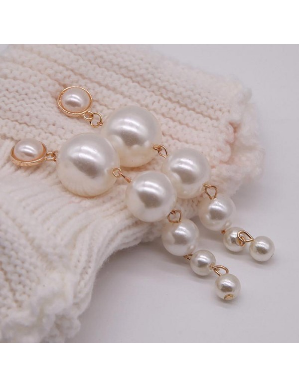Jewels Galaxy Scintillating Chunky Statement Pearl Drop Earrings For Women/Girls 45061