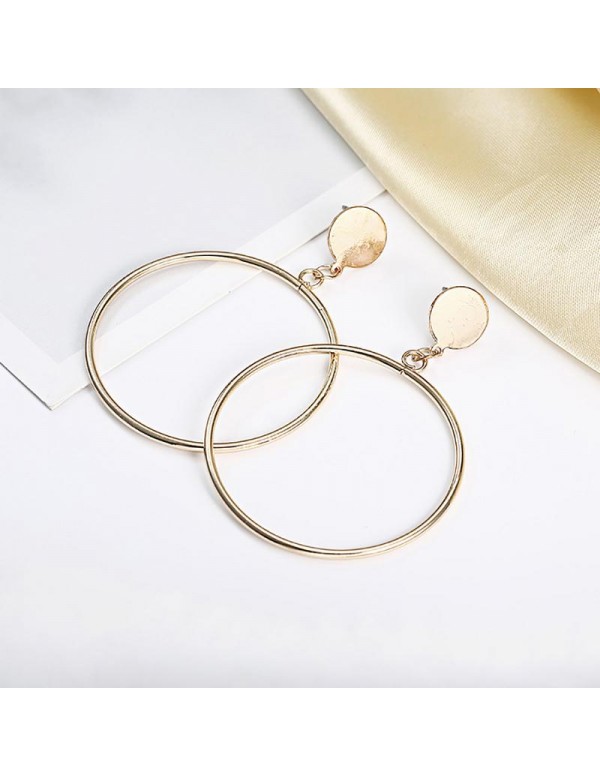 Jewels Galaxy Stylish Circular Design Hoop Earrings For Women/Girls 45063