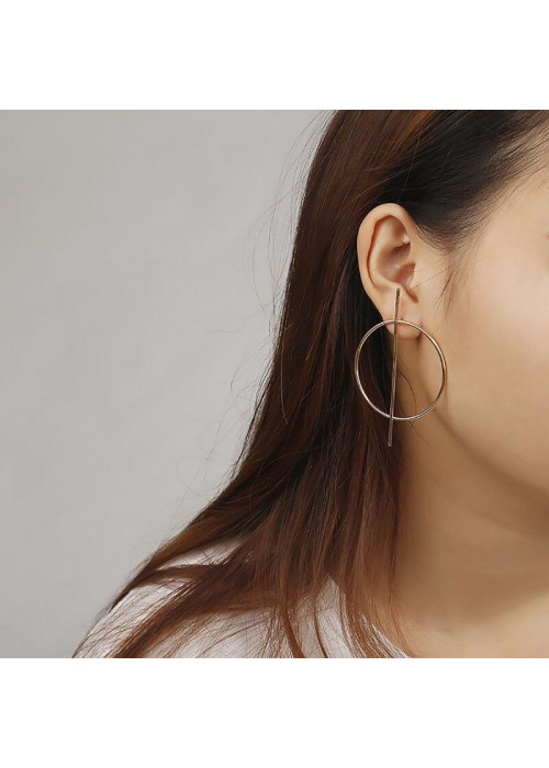 Jewels Galaxy Splendid Minimalistic Geometric Round Hoop Earrings For Women/Girls 45065