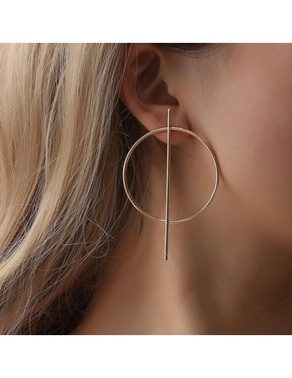 Jewels Galaxy Splendid Minimalistic Geometric Round Hoop Earrings For Women/Girls 45065
