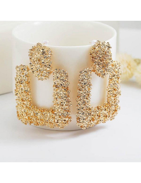 Jewels Galaxy Marvelous Handcrafted Geometric Golden Dangle Earrings For Women/Girls 45072