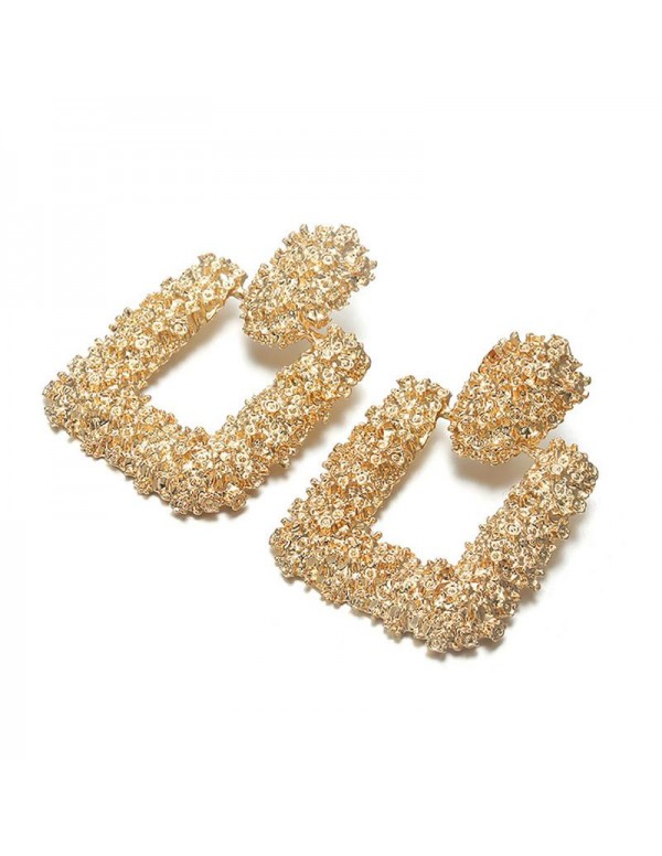 Jewels Galaxy Marvelous Handcrafted Geometric Golden Dangle Earrings For Women/Girls 45072
