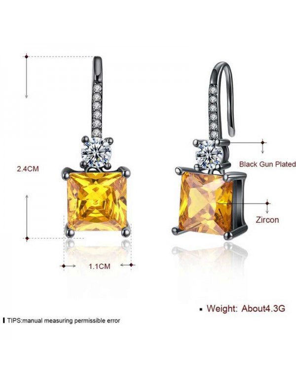 Jewels Galaxy Trendy Crystal Geometric Silver Plated Stunning Drop Earrings For Women/Girls 45106