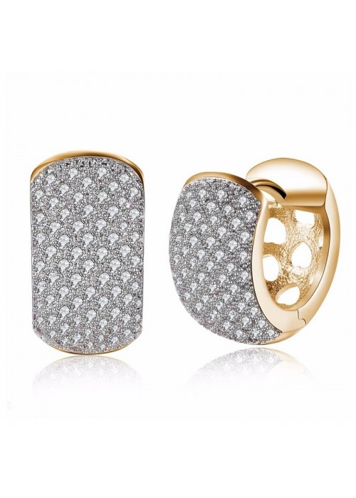 Jewels Galaxy Elegant Zircon Gold Plated Tantalizing Drop Earrings For Women/Girls 45109