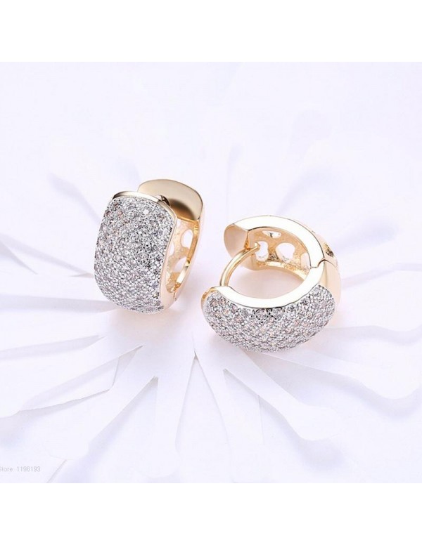 Jewels Galaxy Elegant Zircon Gold Plated Tantalizing Drop Earrings For Women/Girls 45109