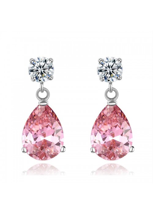 Jewels Galaxy Adorable Crystal Teardrop Silver Plated Fascinating Earrings For Women/Girls 45113