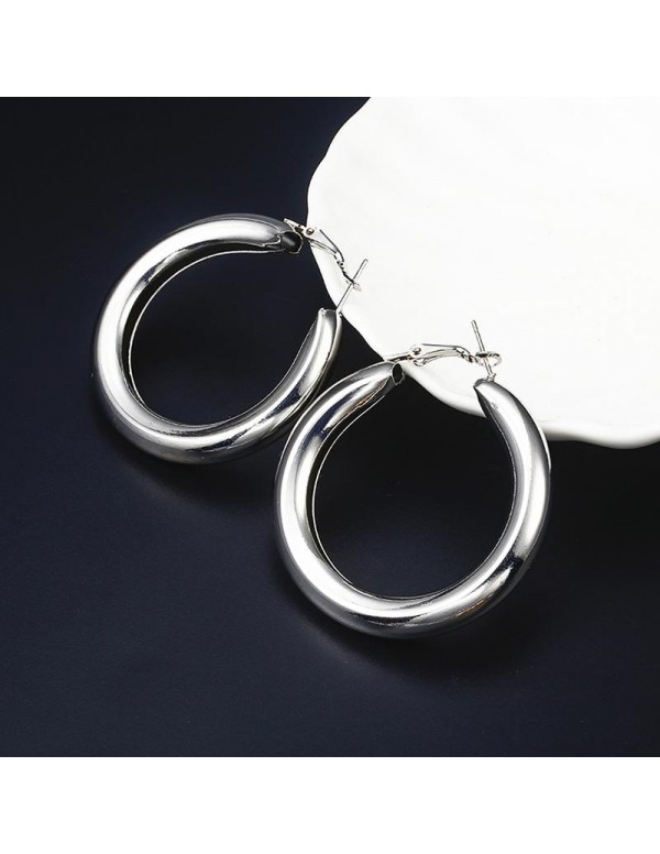 Jewels Galaxy Elegant Circular Silver Plated Amazing Drop Earrings For Women/Girls 45128