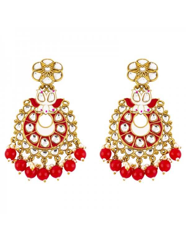 Jewels Galaxy Exclusive Kundan & Beads Gold Pl...