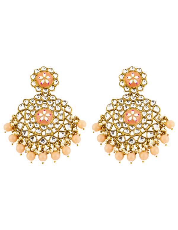 Jewels Galaxy Delicate Floral Kundan & Beads G...