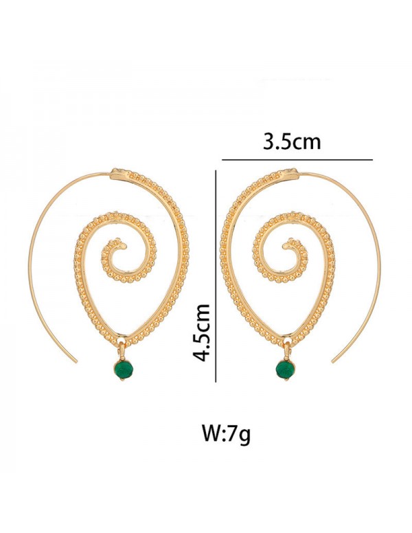 Jewels Galaxy Gold Plated Spiral Unique Waterdrop Dangle Statement Earrings