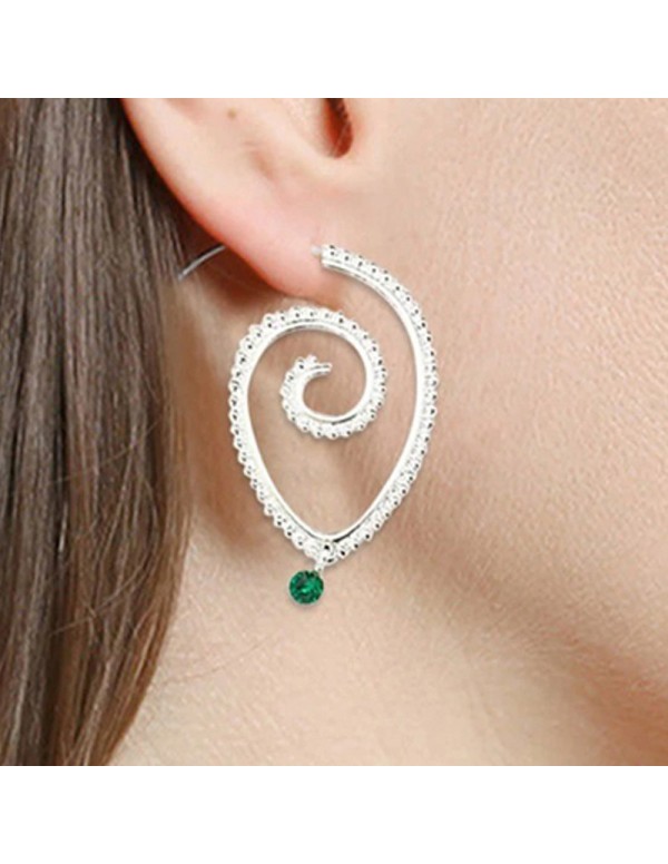 Jewels Galaxy Silver Plated Spiral Unique Waterdrop Dangle Statement Earrings
