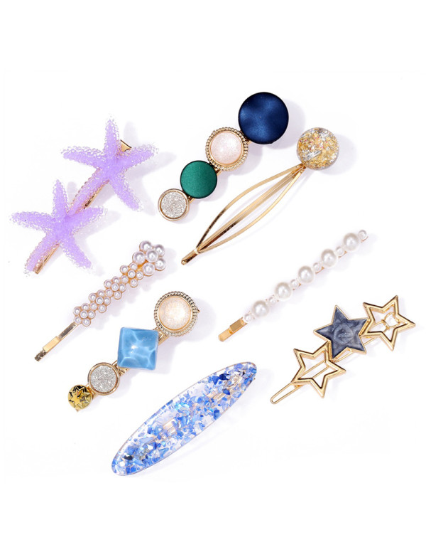 Jewels Galaxy Pearl & AD Hair Clips Jewellery For Women 6601