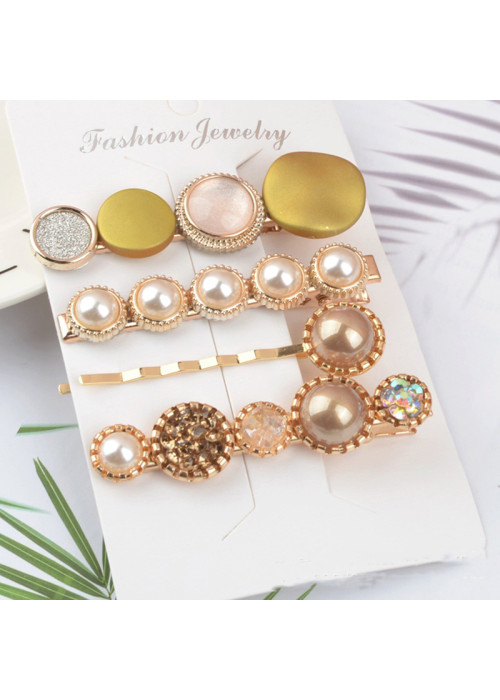 Jewels Galaxy Trendy Pearl Hair Clips Jewellery For Women 6605