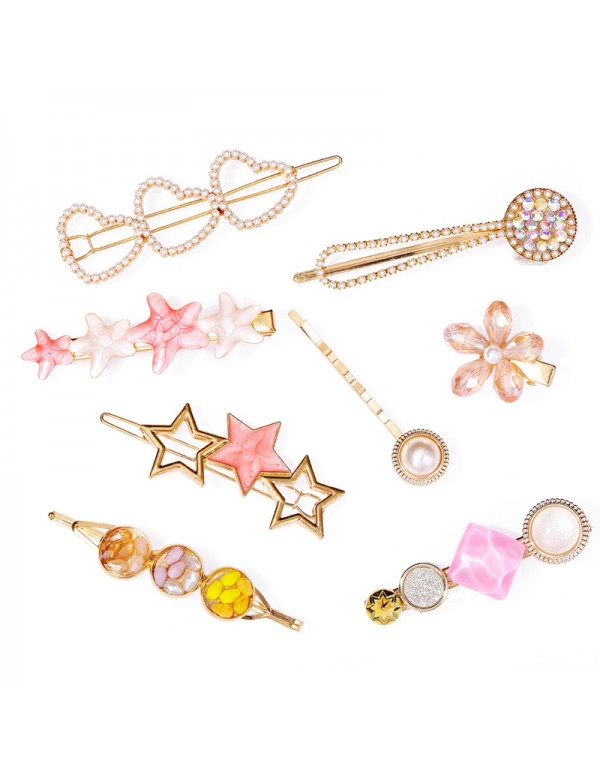 Jewels Galaxy Multi Designs Pearl Hair Clips Jewellery For Women 6606