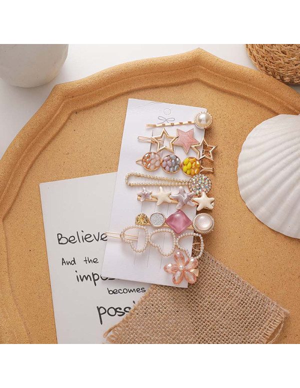 Jewels Galaxy Multi Designs Pearl Hair Clips Jewellery For Women 6606