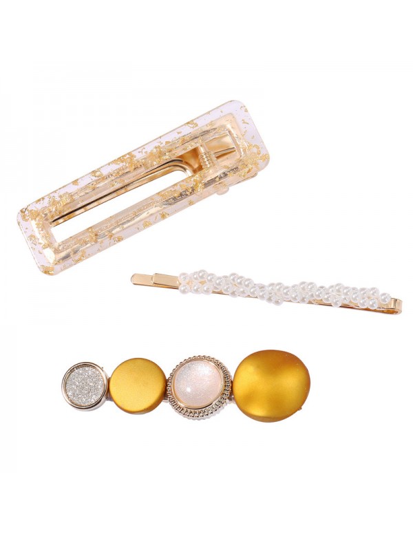 Jewels Galaxy Stylish Pearl Gold Plated Hairclips for Women/Girls