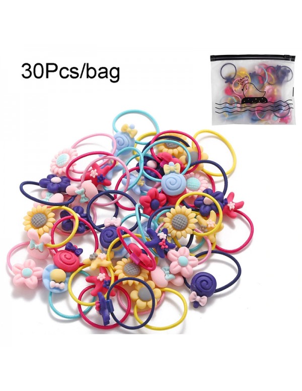Jewels Galaxy Adorable Floral Multicolour Rubber Band for Women and Girls (Pack of 30)