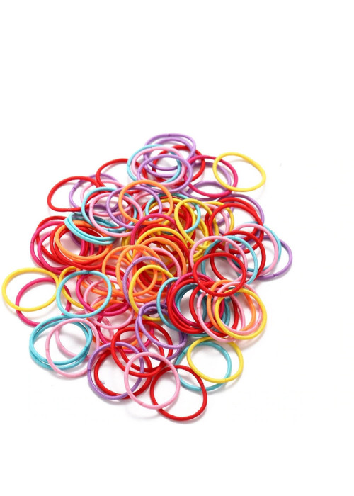 Jewels Galaxy Adorable Multicolour Rubber Band for Women/Girls (Pack of 100)