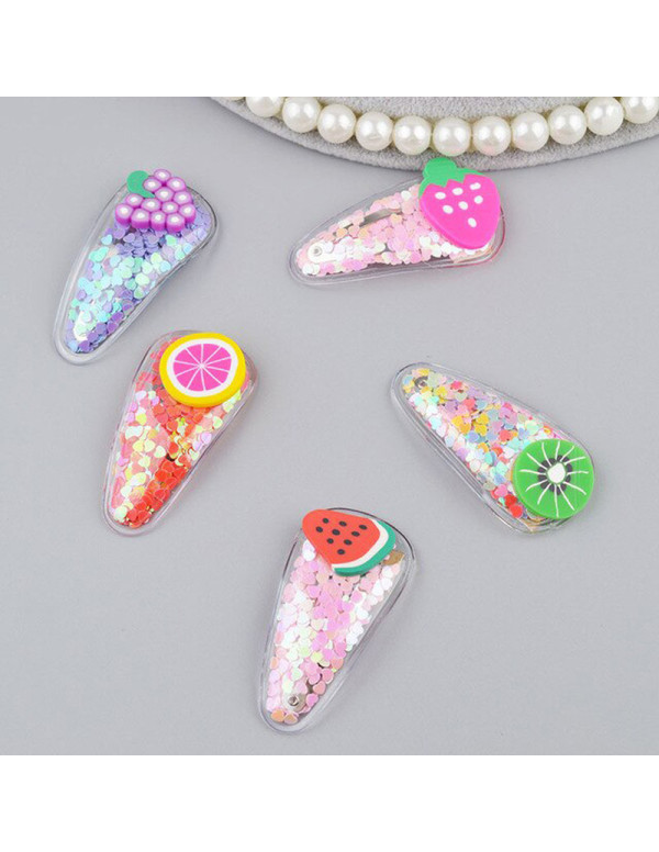 Jewels Galaxy Sparkling Fruit Transparent Hairclip Jewellery for Kids/Girls