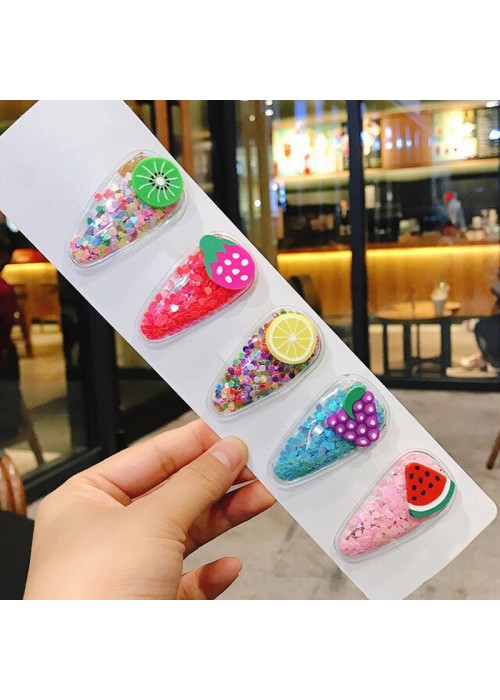 Jewels Galaxy Sparkling Fruit Transparent Hairclip Jewellery for Kids/Girls