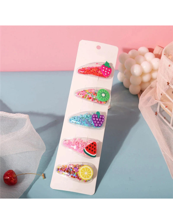 Jewels Galaxy Sparkling Fruit Transparent Hairclip Jewellery for Kids/Girls