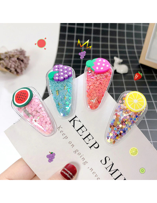 Jewels Galaxy Sparkling Fruit Transparent Hairclip Jewellery for Kids/Girls