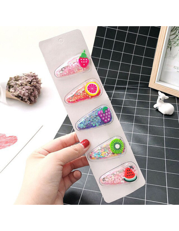 Jewels Galaxy Sparkling Fruit Transparent Hairclip Jewellery for Kids/Girls